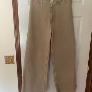 Zara ZW THE MARINE STRAIGHT JEANS size 30 (US 10) in Stone